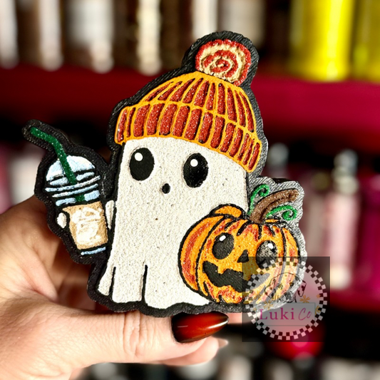 Ghost Iced Coffee - Orange Hat  Car Freshie