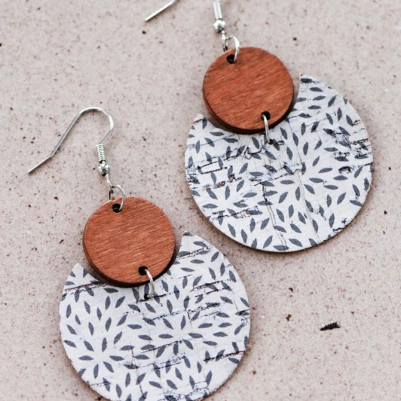 Boho Pattern Cork Earrings