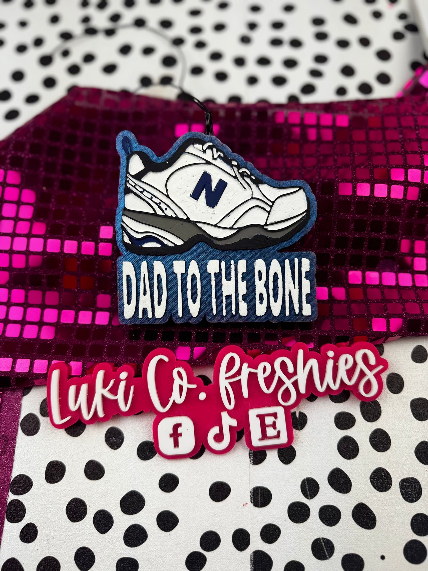 New Balance Shoe Dad to the Bone  Guys Car Freshie