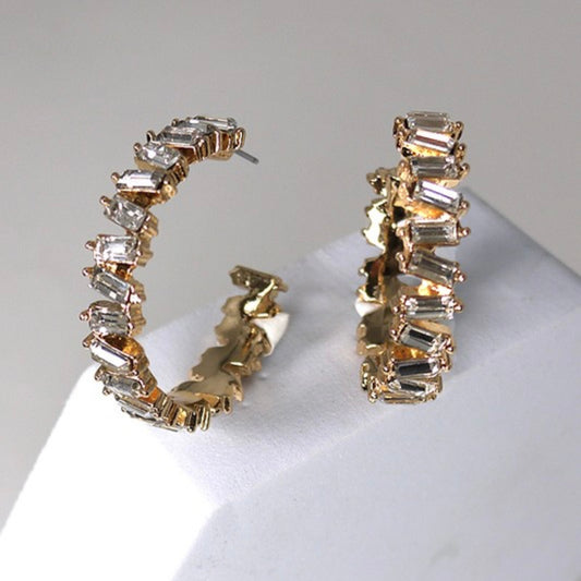 Amelia Baguette Hoop Earrings