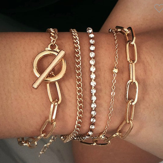 Mya Layered Paperclip Chain Bracelet