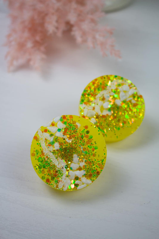 Yellow & White Geode Vent Clips Car Freshie