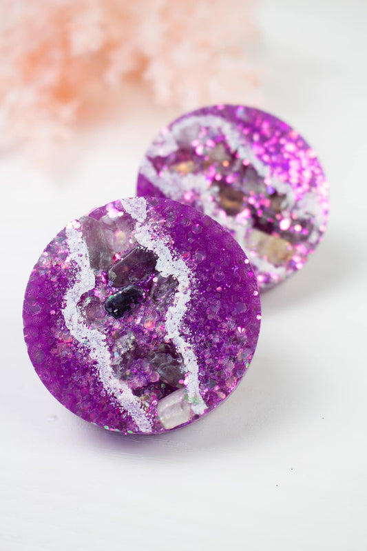 Purple on Purple  Geode Vent Clips  Car Freshie