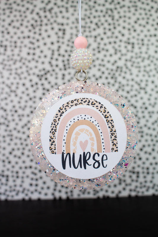 Nurse Rainbow Mirror Car Freshie