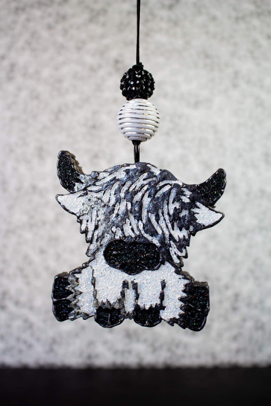 Black & White Highland Cow Car Freshie