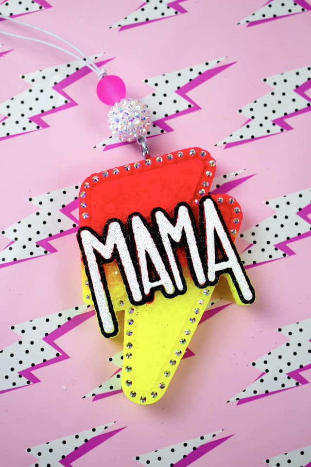 Neons Mama Bolt With Rhinestones Car Freshie