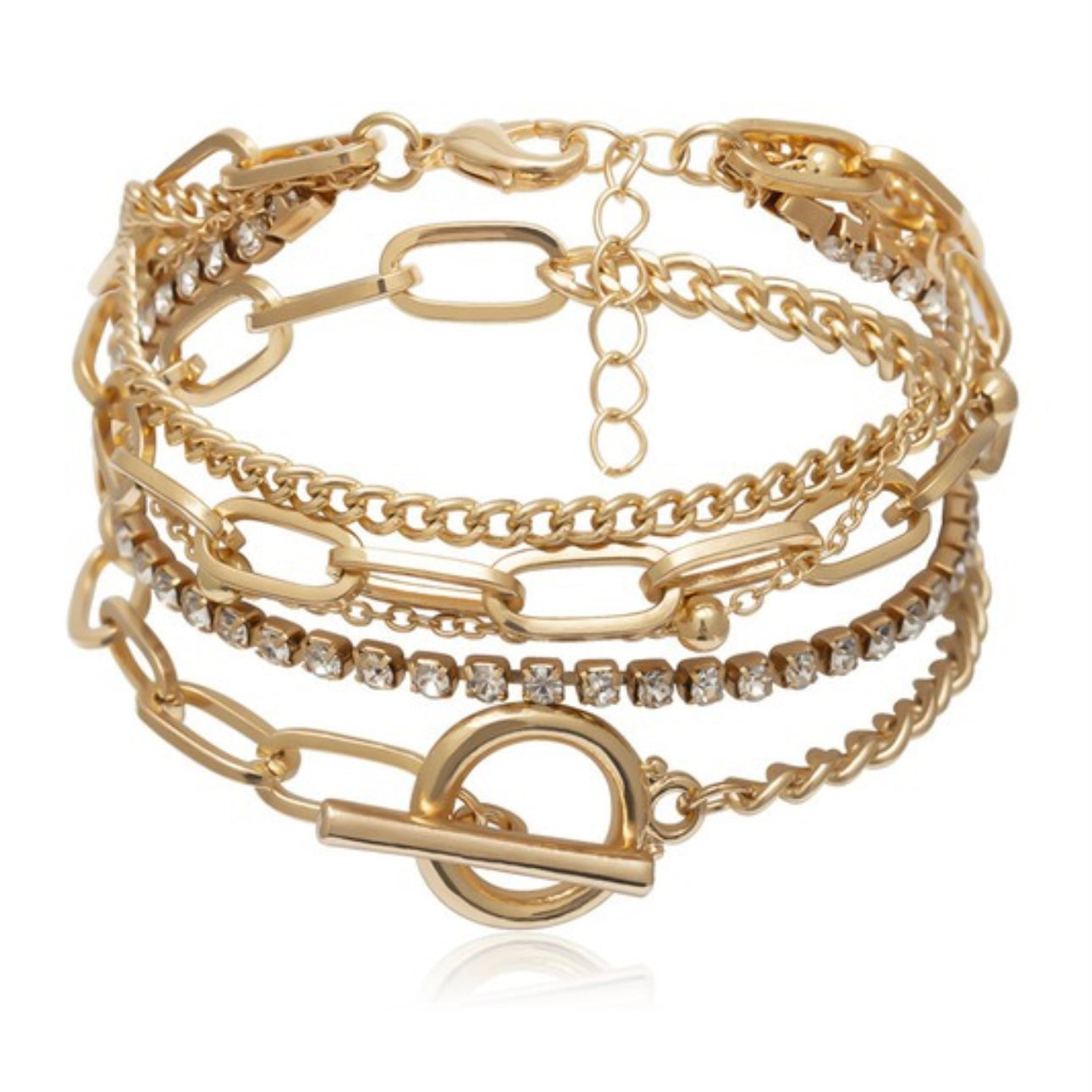 Mya Layered Paperclip Chain Bracelet