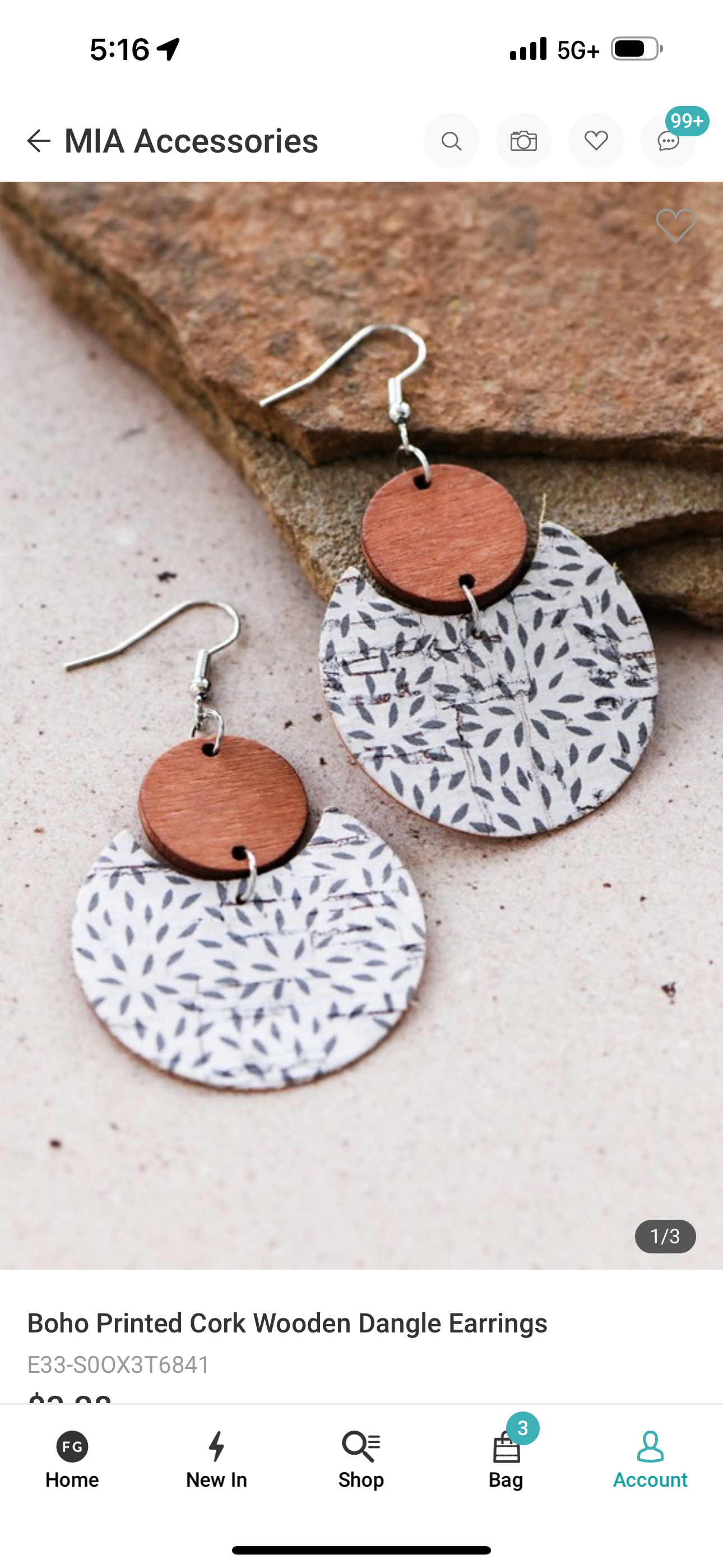 Boho Pattern Cork Earrings