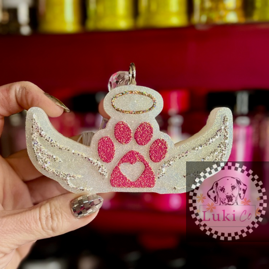 Angel Wings Pet Paw Pink Car Freshie