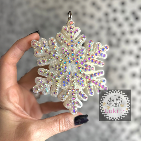 AB Rhinestone Snowflake Car Freshie