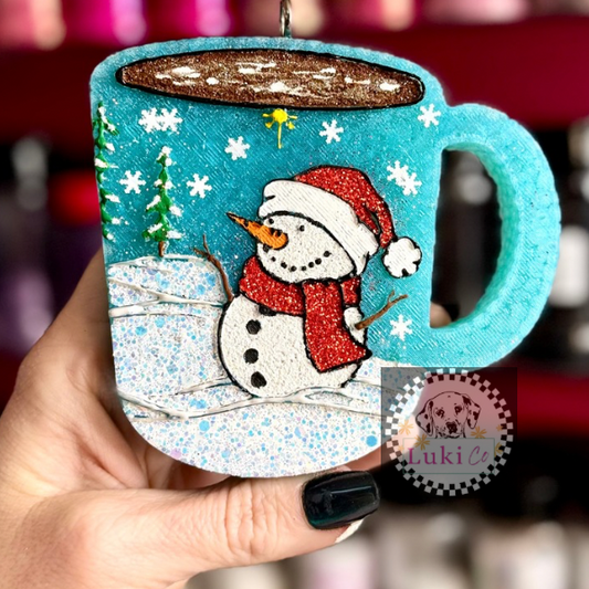 Snowman Mug Car Freshie