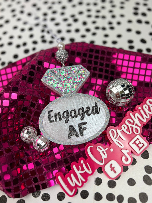 Engaged AF Ring Bride Car Freshie