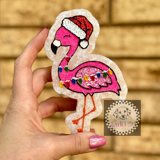 Christmas Flamingo Car Freshie