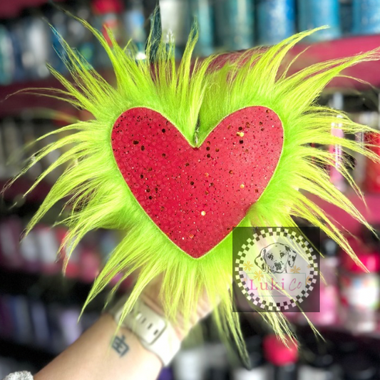 Crazy Hair Grinch Heart  Car Freshie