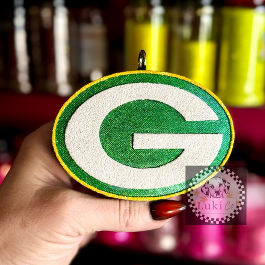 Green Bay Glittered Car Freshie